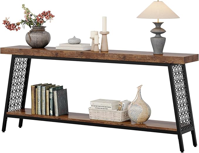 Tribesigns 70.9" Extra Long Console Table, 2-Tier Sofa Table - Image 9