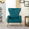 Container Furniture Direct Modern Velvet Accent Chair, Channel Tufted Bedroom by ContainerDirect