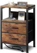 NightStand Bedside Charging Table Bedroom by Lazzanto