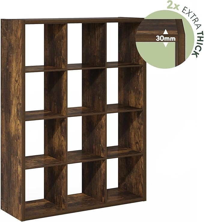 Furinno Cubicle Open Back Decorative Cube Storage Organizer, Amber Pine - Image 5