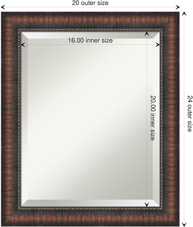 Amanti Art Brown Bathroom Mirror - Image 4