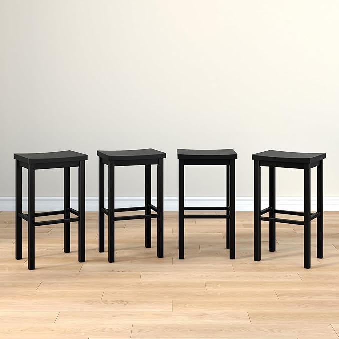 Grain & Grove Smith Collection Set of 4 Solid Wood Bar Stools, 30 inch by GrainGrove