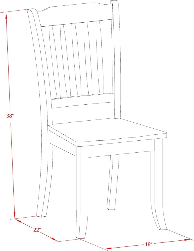 East West Furniture DODA7-MAH-W 7 Piece Kitchen Table & Chairs Set Consist of a - Image 16