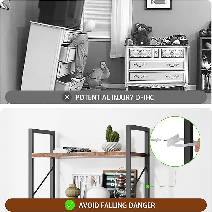 Shintenchi 5 Tiers Bookshelf, Classically Tall Bookcase Shelf, Industrial Book - Image 9