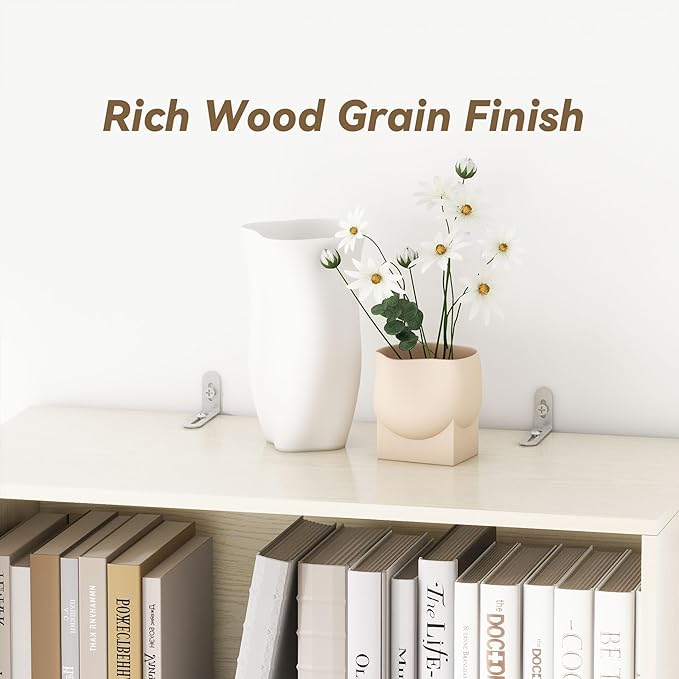 6 Tier Book Shelf with Drawers, Free Standing Tall Bookshelf with Cabinet - Image 5
