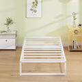 EMODA 12 Inch Twin Bed Frames, Metal Platform White Bed Frame Twin No Box by EMODA