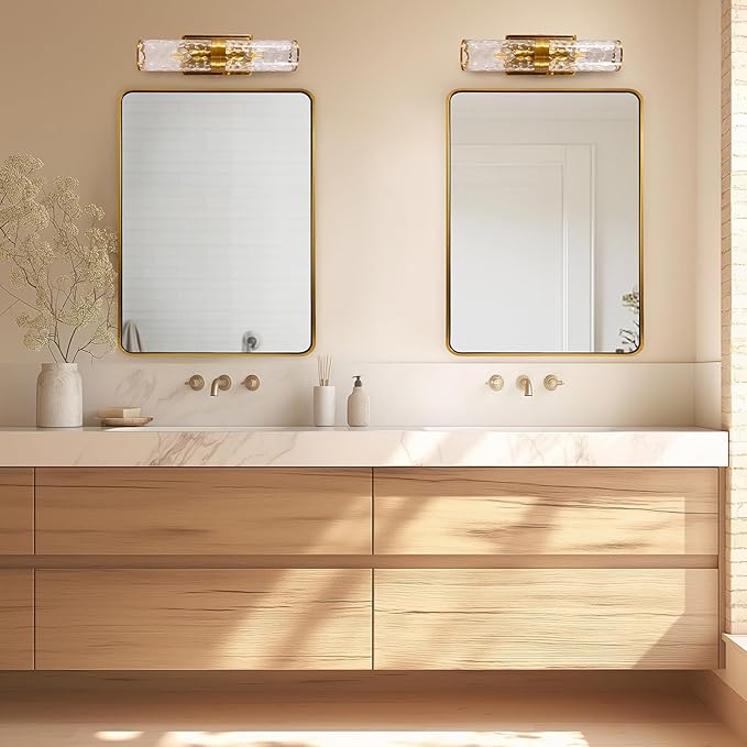 ANDY STAR Gold Bathroom Mirror for Wall, 30x36’’ Brushed Gold Rounded Rectangle - Image 9