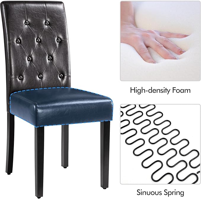 Yaheetech Dining Chairs Set of 4 Modern Style Faux Leather Dining Room Chairs - Image 8