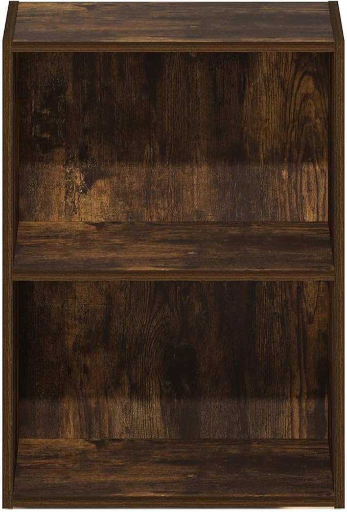 Furinno Luder 2-Tier Open Shelf Bookcase, Amber Pine - Image 6