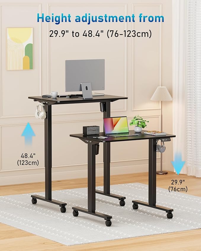 Small Height Adjustable Electric Standing Desk, 31.5" x 23.6" Sit Stand up Desk - Image 5