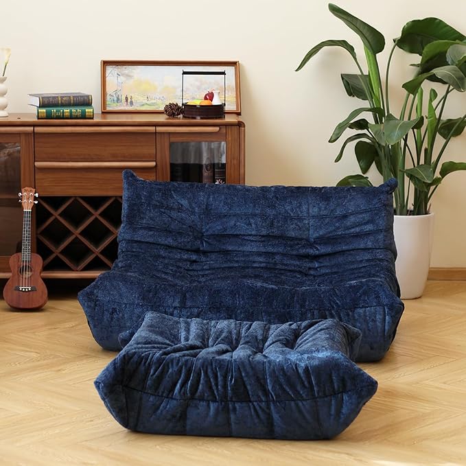 N&V Fireside Chair, Mid Century Armless Floor Sofa, Soft Premium Chenille Floor - Image 6