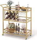 FATORRI Bar Cart Gold, Home Bar Serving Cart by FATORRI