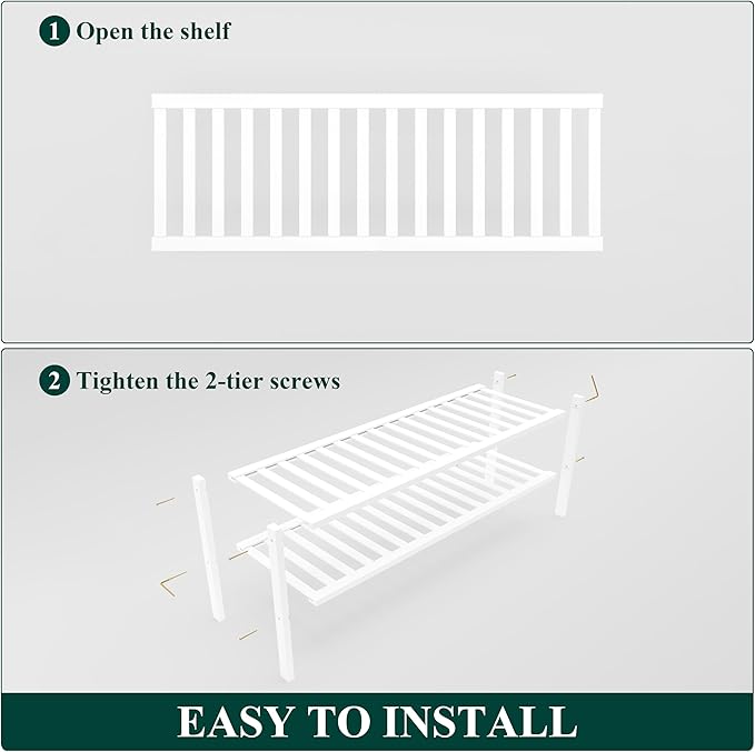 Smiry Shoe Rack, 3 Tier Long Bamboo Shoe Organizer, Stackable Free Standing - Image 6