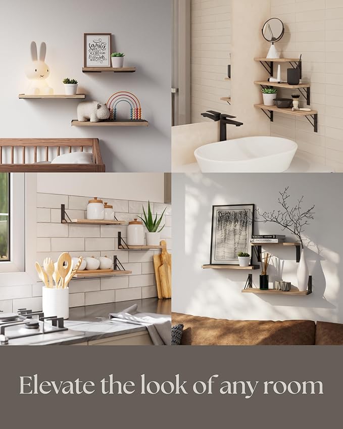 BAYKA Wall Shelves for Bedroom Decor, Floating Wall Shelves for Living Room - Image 6