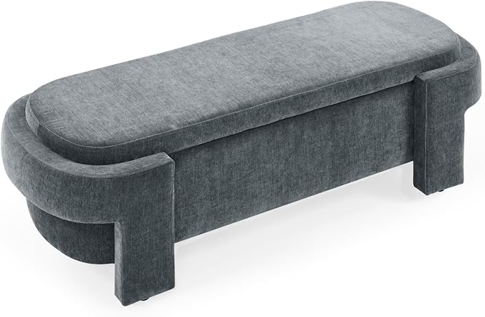KEIKI 51" Linen Ottoman Bench - Image 7