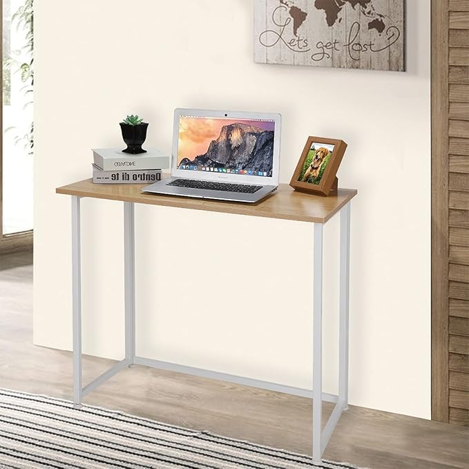 Leopard Folding Computer Desk for Small Spaces, Space-Saving Home Office Desk - Image 2