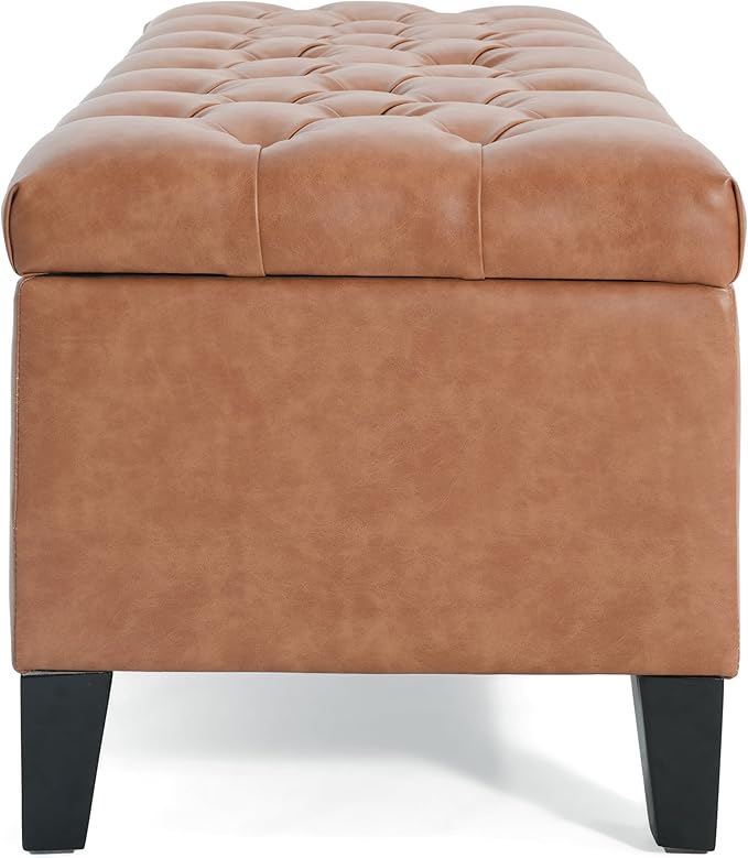 Christopher Knight Home Ottilie PU Leather Storage Ottoman Bench, Wooden - Image 7