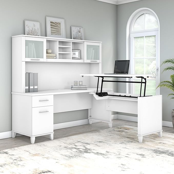 Bush Furniture Somerset 72W 3 Position Sit to Stand L Shaped Desk - Image 2