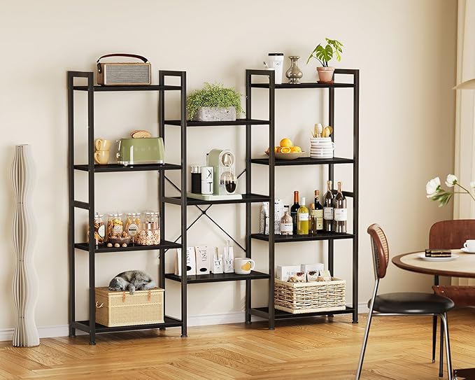 Casaottima Triple 4 Tier Bookshelf, Large Bookcase - Image 6