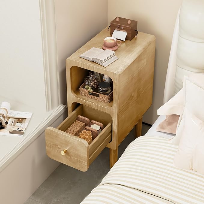 Narrow Nightstand, Solid Wood Night Stand - Image 2