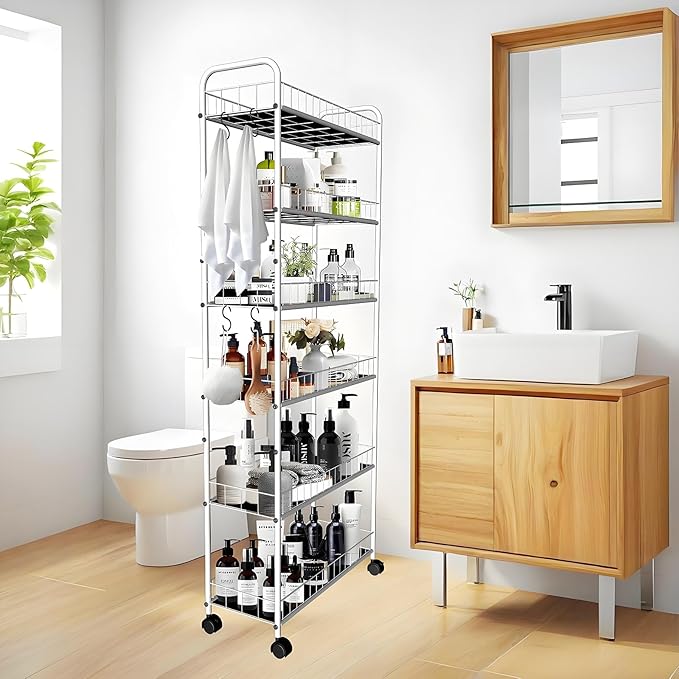 6 Tier 10in Slim Rolling Storage Cart - Image 6