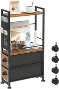 Narrow Side Tables with 2 Drawer by Oppro