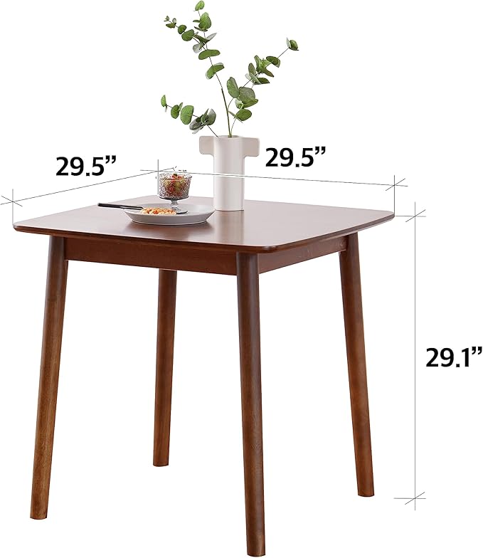 Livinia Aslan 29.5" Malaysian Oak Square Wooden Dining Table/Small Solid Wood - Image 2