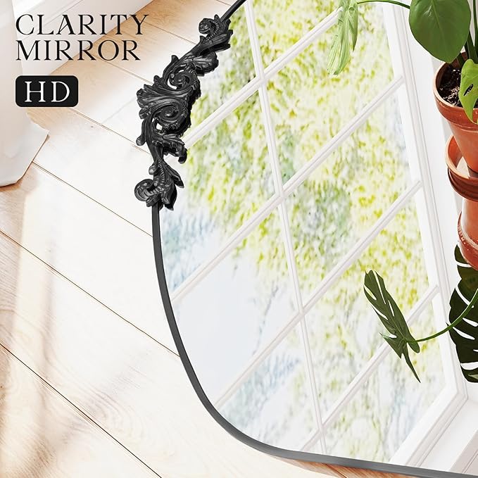 MISSDAY Vintage Matte Black Baroque Mirror - Image 8