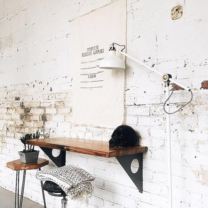 Industrial Rustic Wall-Mounted Table, Dining Table Desk, Pine Wood Wall-Mounted - Image 3