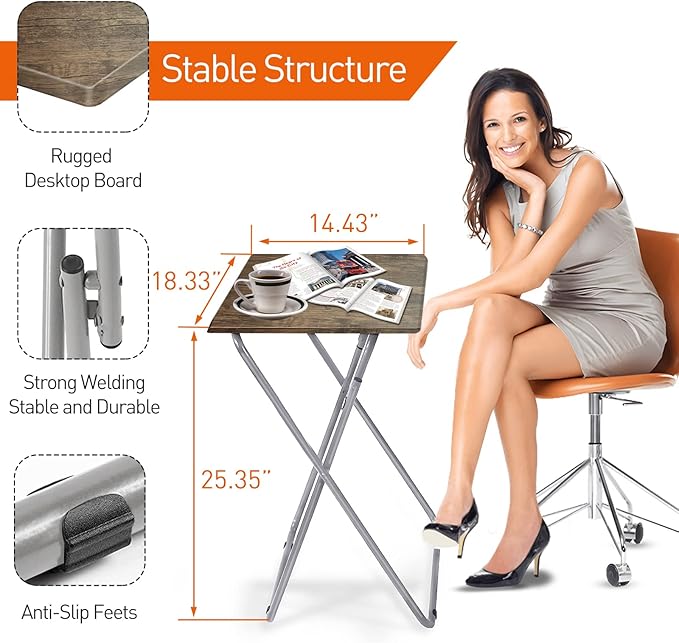 Garden 4 you Portable Folding TV Tray Table TV Dinner Tray - Image 3