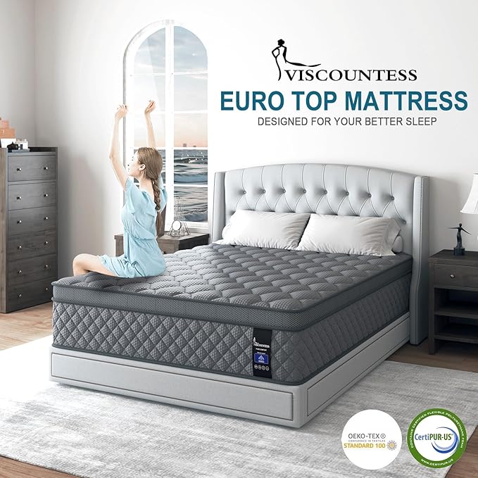 Twin Hybrid Mattress, 10 Inch Medium Mattress Euro Top - Image 2