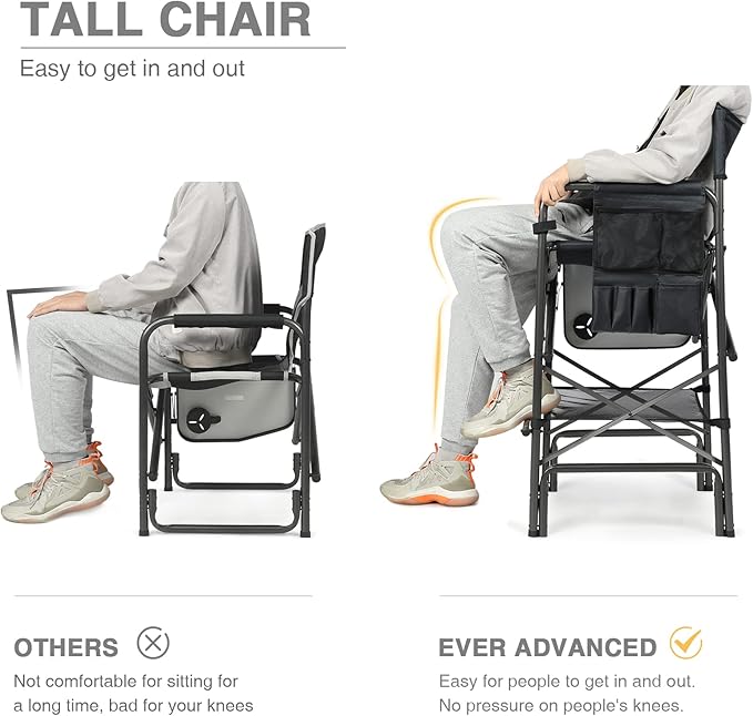 EVER ADVANCED 2 Piece 30.7" Seat Height Directors Chairs - Image 4