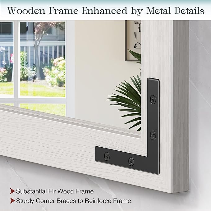 Farmhouse Bathroom Mirror 24x32 Inch, Rectangle Wall Decorative Mirrors - Image 5