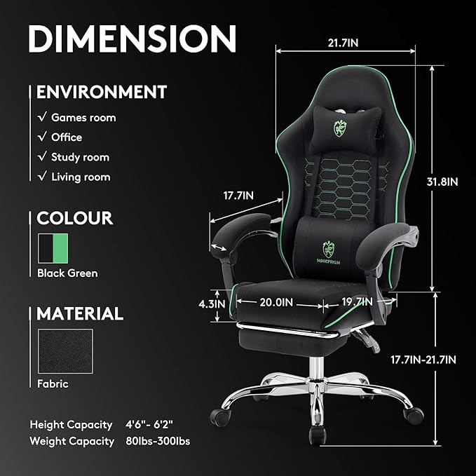 Gaming Chair Breathable Fabric, Computer Office Chair - Image 3