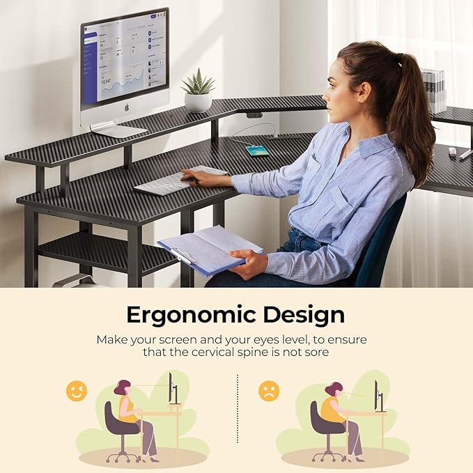 Rolanstar L Shaped Gaming Desk - Image 5