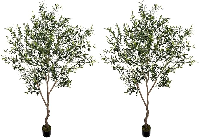 Artificial Olive Tree 7ft Tall, Faux Olive Tree Indoor Artificial Tree by AfanD