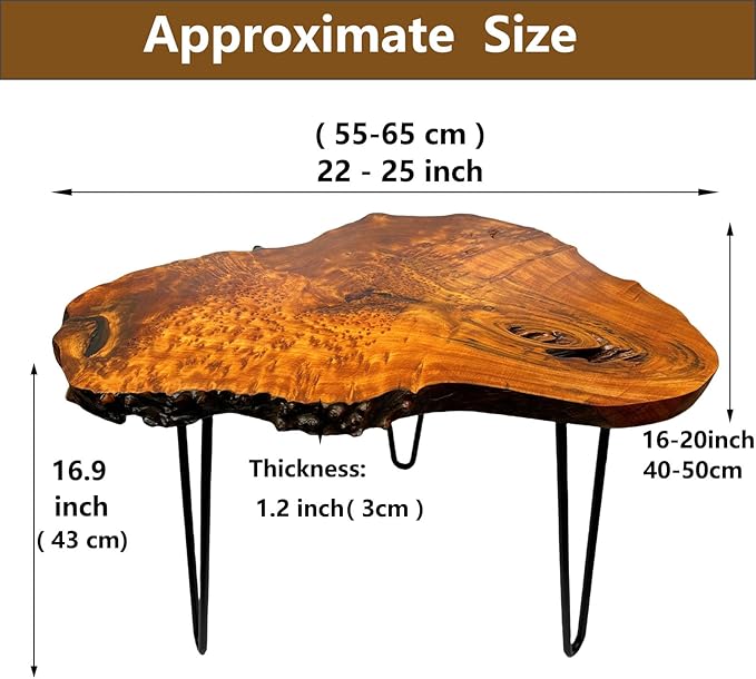 Live Edge Coffee Table, Natural Wood Coffee Table - Image 2