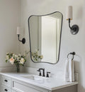 Black Bathroom Mirror, 22x30 Irregular Shaped Mirror by Mirrorartmirror