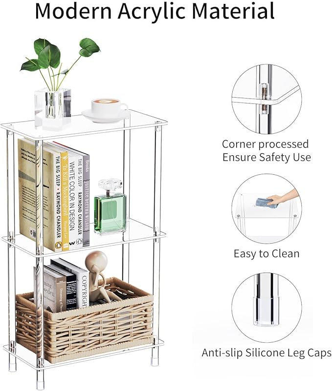 Clear Acrylic Narrow Side Table - Image 4