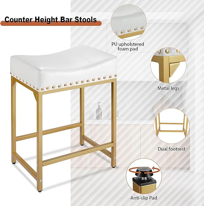 Bar Stools Set of 4 Counter Height, Stools - Image 7