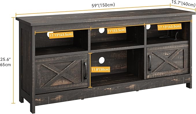 DWVO TV Stand for up to 65 Inch TV, Entertainment Center - Image 2