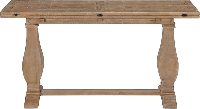 Martin Svensson Home Napa Solid Wood Pedestal Flip-Top Sofa Console Table - Image 3
