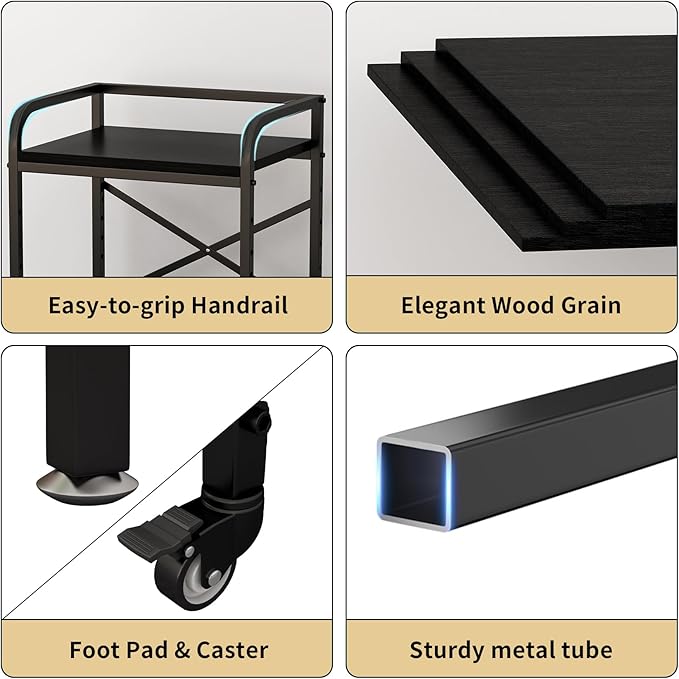 2 Tier Large Printer Stand, 20 x 20 Inches Printer Table - Image 6