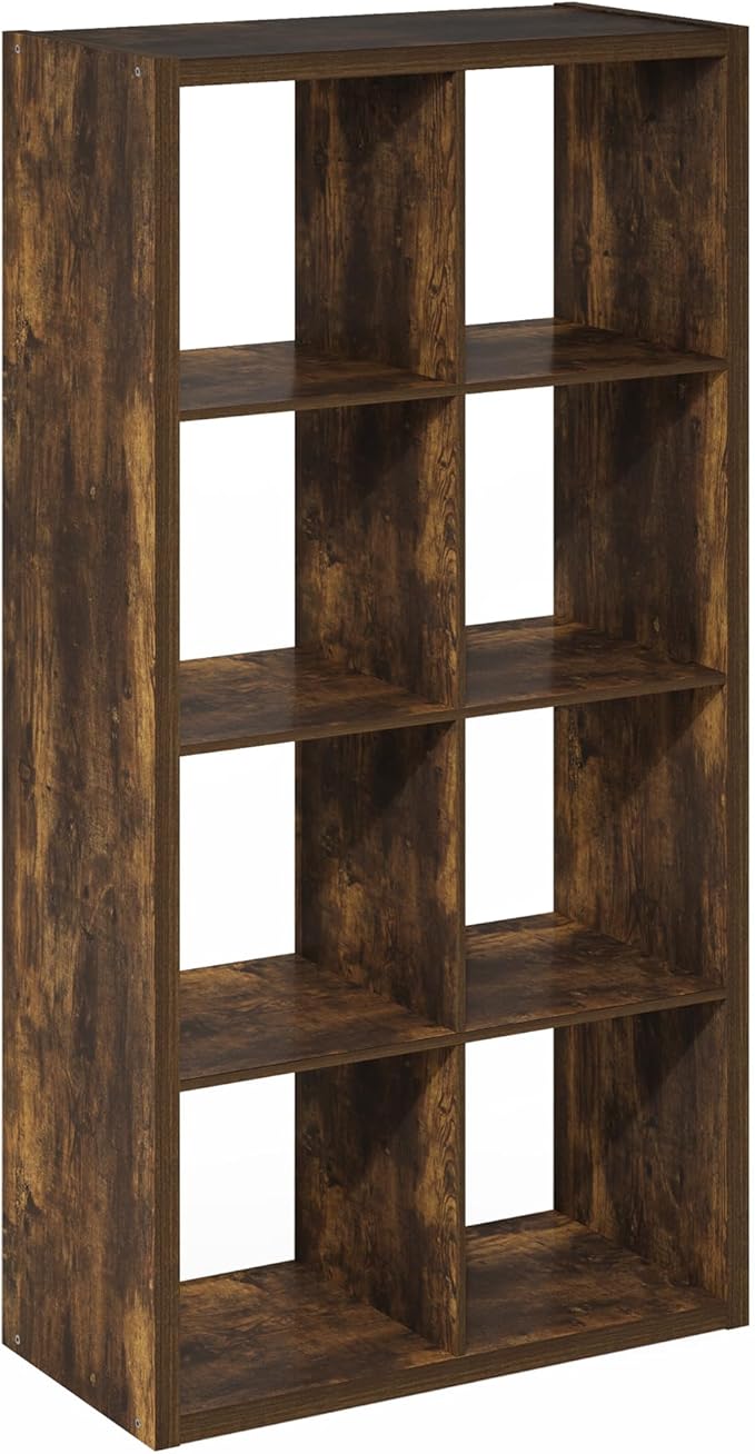 Furinno Cubicle Open Back Decorative Cube Storage Organizer, Amber Pine - Image 8