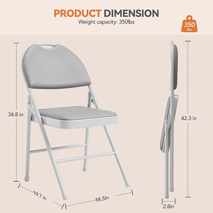 GarveeHome 4 Pack Folding Chairs - Image 2