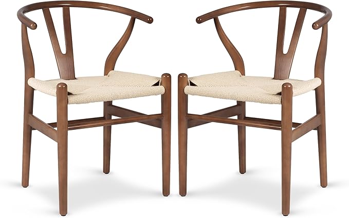 POLY & BARK Weave Dining Chairs – Mid-Century Modern Wishbone Dining Chairs by POLYBARK