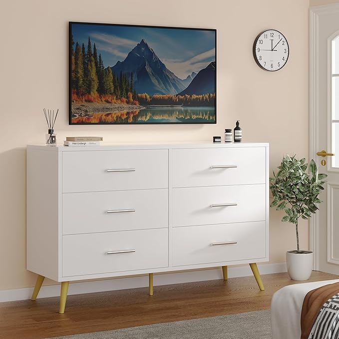 Shintenchi 6 Drawer Dresser, Wide Chest of Drawers Organizer Storage - Image 2