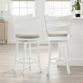 Armen Living Blair 30 in. Matte White Bar Height Rubberwood Swivel Barstool by ArmenLiving