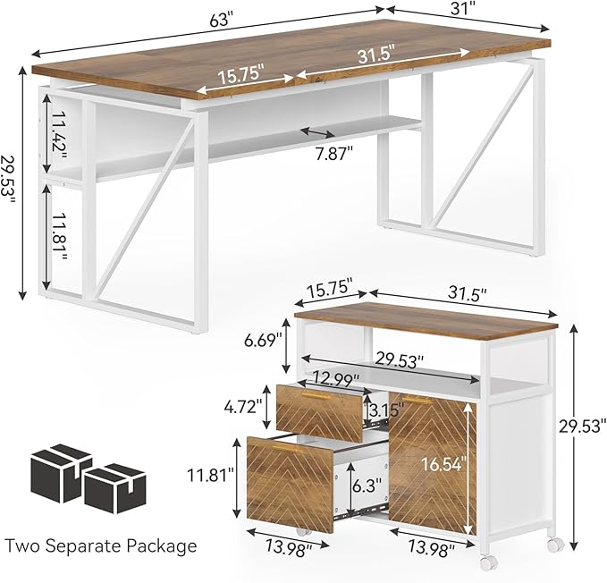 LITTLE TREE 63-Inch Office Desk - Image 3