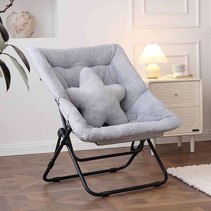 Welnow Comfy Saucer Chair, Oversized Folding Reading Chair by LifeGetsBetterWithWelnow